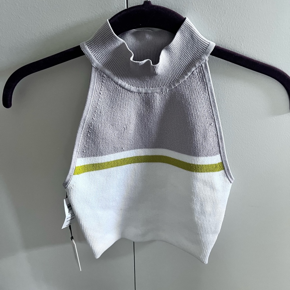 babaton sculpt knit tank white lilac racerback